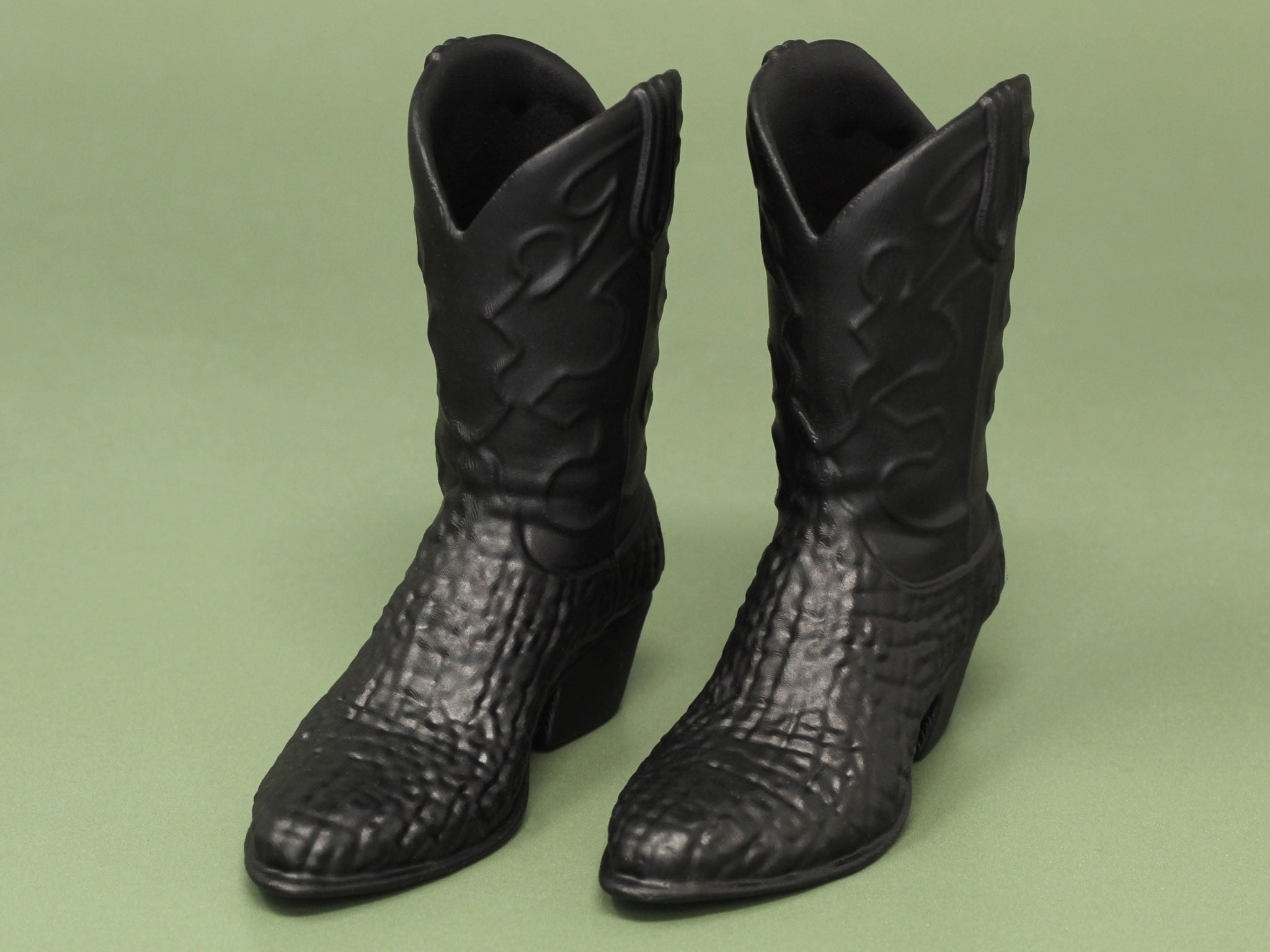 1/6 or 1/12 - Custom 3D - Snakeskin Cowboy Boots (Peg Type