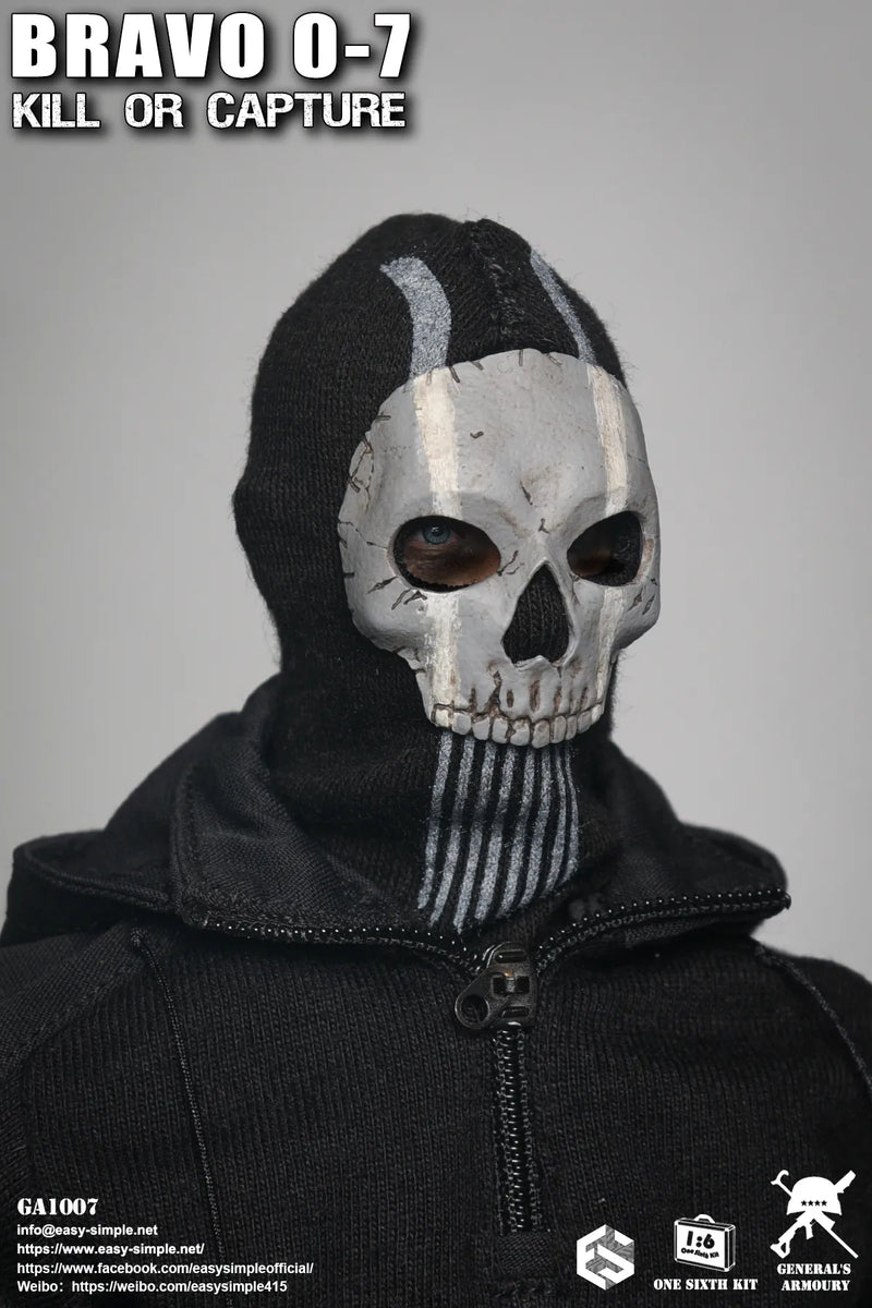 Load image into Gallery viewer, Bravo 0-7 Kill Or Capture - Black Balaclava w/Skull Face Mask
