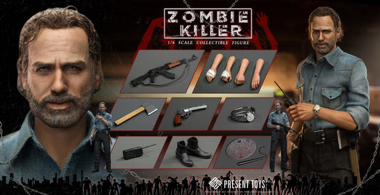 Zombie Killer - Black Belt w/Revolver & Metal Hatchet Set