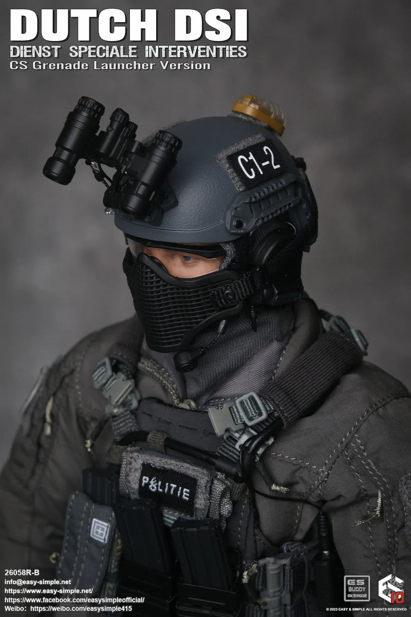 Load image into Gallery viewer, Dutch DSI Grenade Launcher Ver - Grey Helmet w/NVG Set
