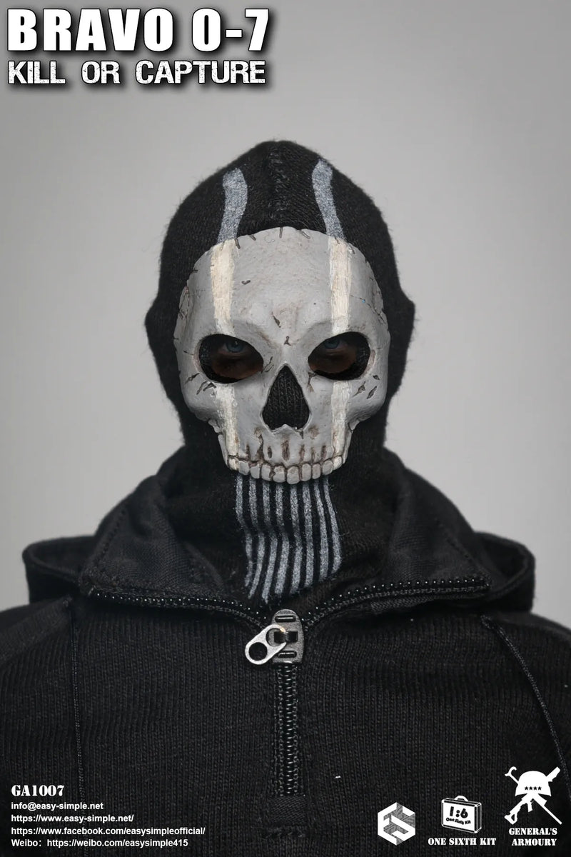 Load image into Gallery viewer, Bravo 0-7 Kill Or Capture - Black Balaclava w/Skull Face Mask
