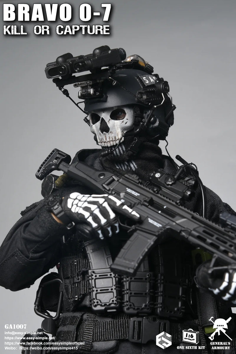 Load image into Gallery viewer, Bravo 0-7 Kill Or Capture - Black Balaclava w/Skull Face Mask
