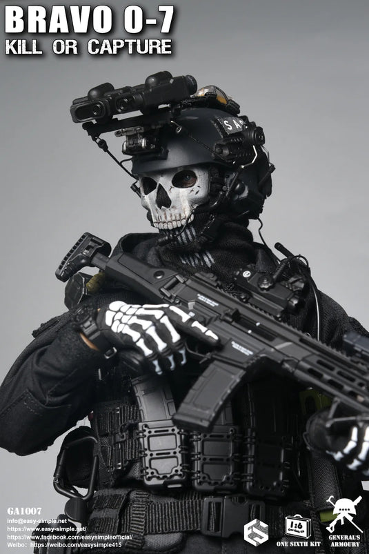 Bravo 0-7 Kill Or Capture - Male Body w/Black Uniform & Face Painted Head Sculpt