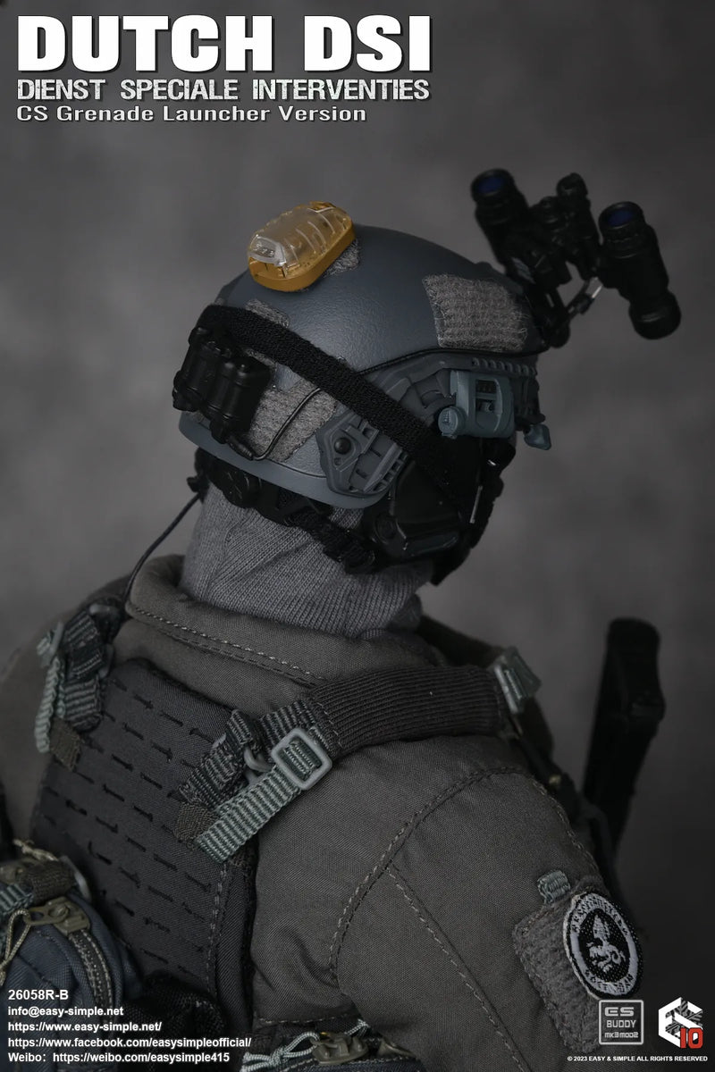 Load image into Gallery viewer, Dutch DSI Grenade Launcher Ver - Grey Helmet w/NVG Set
