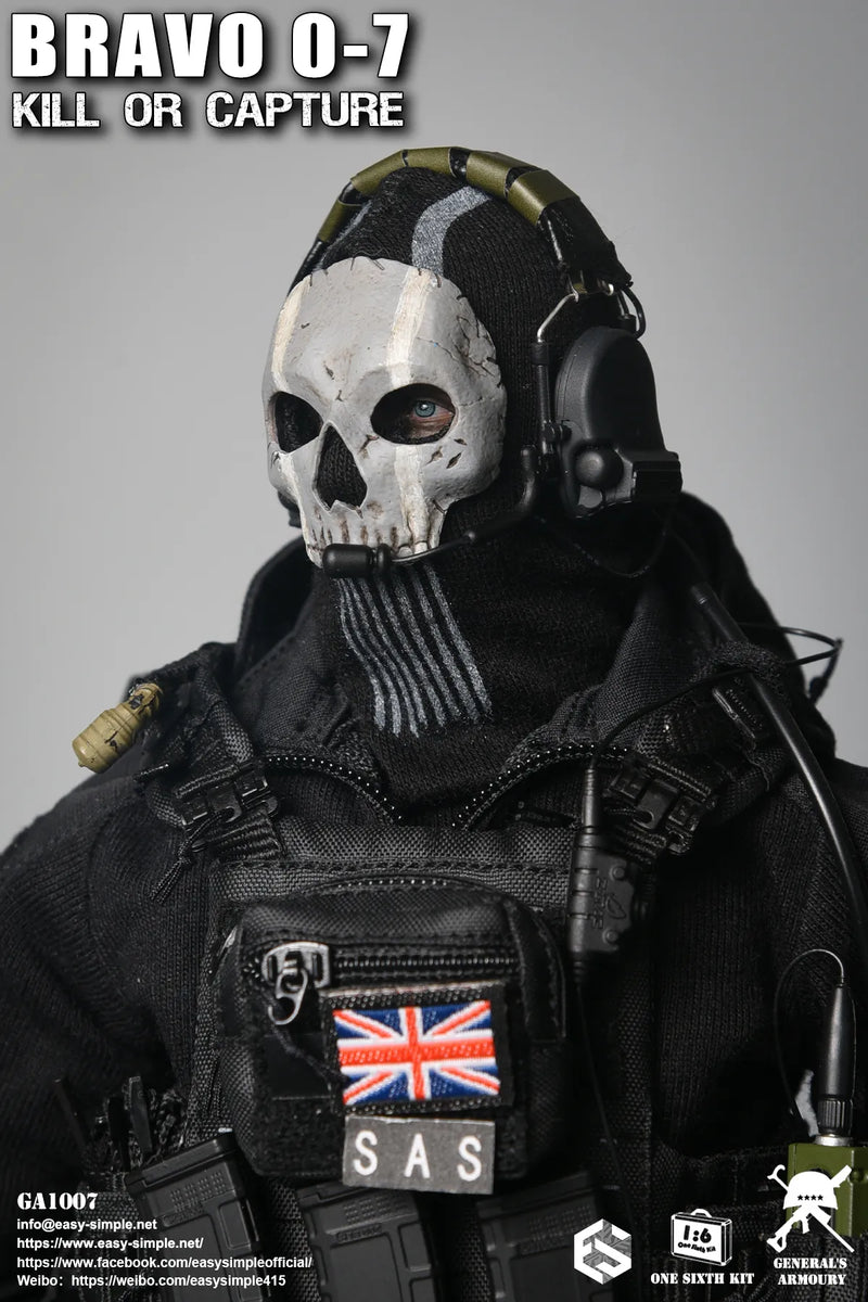 Load image into Gallery viewer, Bravo 0-7 Kill Or Capture - Black Balaclava w/Skull Face Mask
