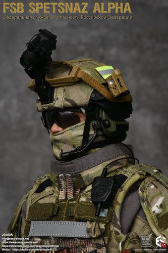 FSB Spetsnaz Alpha - Black Helmet w/Multicam Cover & NVG Set