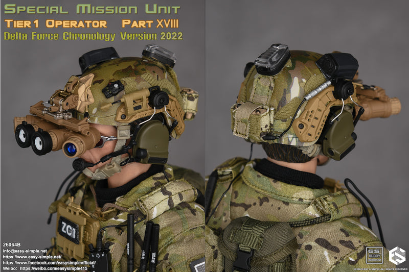 Load image into Gallery viewer, Delta Force SMU Tier 1 Op. - Multicam Helmet w/NVG &amp; Radio Set
