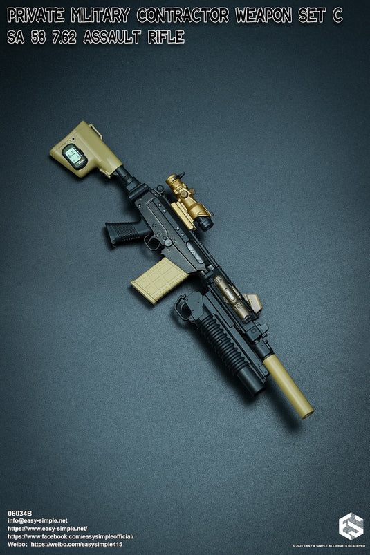 PMC - Black & Tan SA-58 Rifle w/Folding Stock