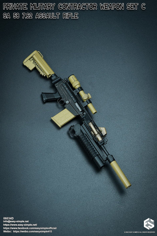 PMC - Black & Tan SA-58 Rifle w/Attachment