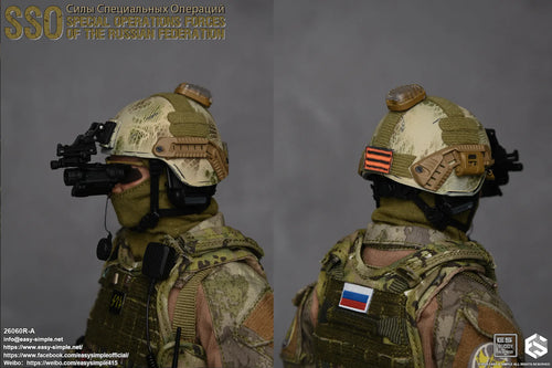 Russian SSO - Snakeskin Pattern Tan Helmet w/NVG Set & Glasses