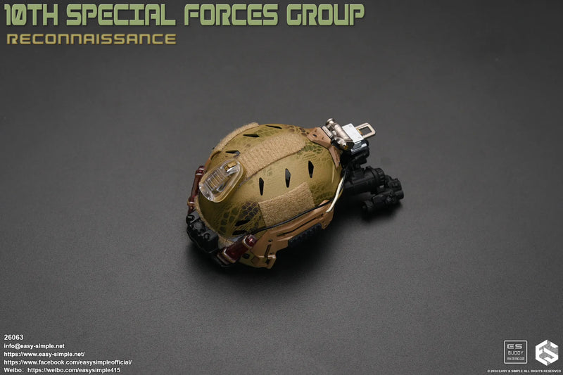 Load image into Gallery viewer, 10th SFG Reconnaissance - Camo Helmet w/NVG Set
