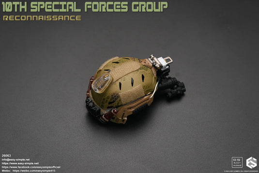 10th SFG Reconnaissance - Camo Helmet w/NVG Set