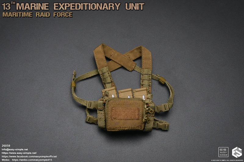 Load image into Gallery viewer, 13th Marine Expeditionary Unit - Tan MOLLE Vest w/Chest Rig &amp; Pouches
