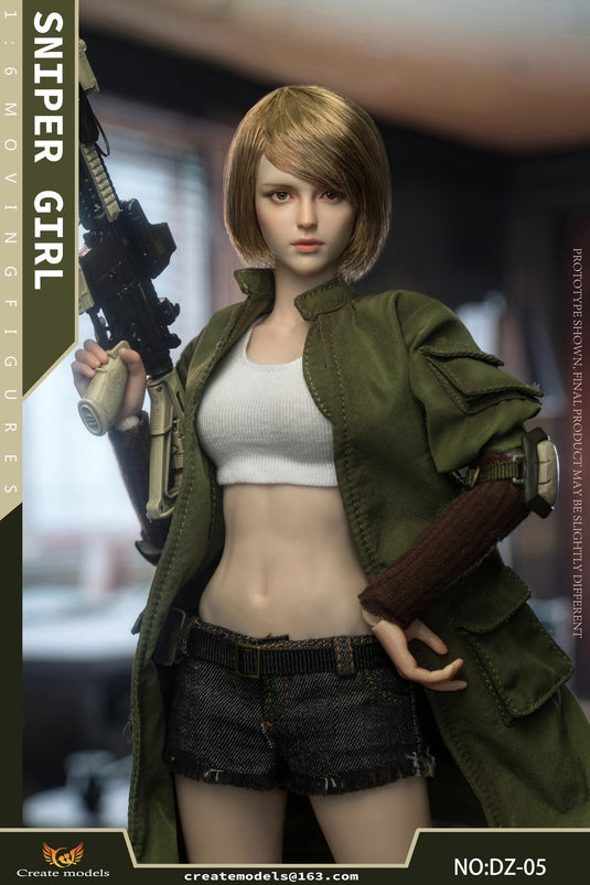 Sniper Girl - Red Female Molded Hat