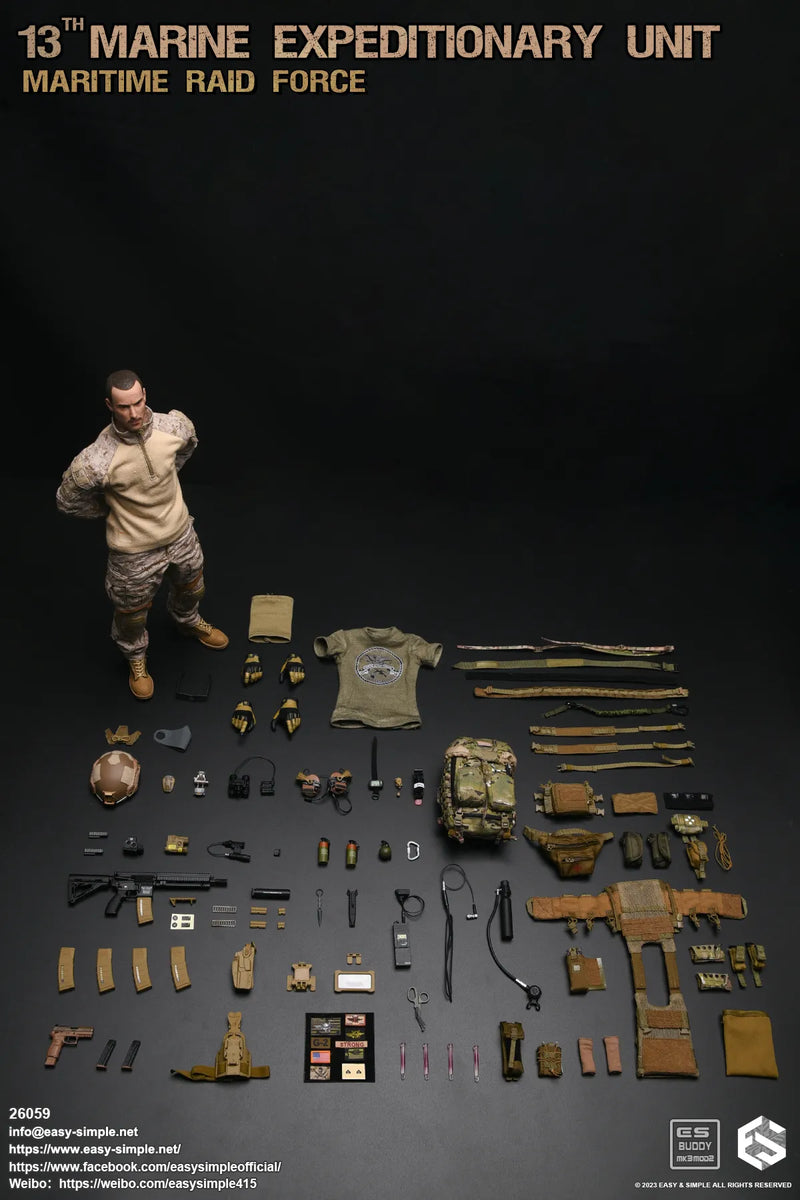 Load image into Gallery viewer, 13th Marine Expeditionary Unit - Tan MOLLE Vest w/Chest Rig &amp; Pouches
