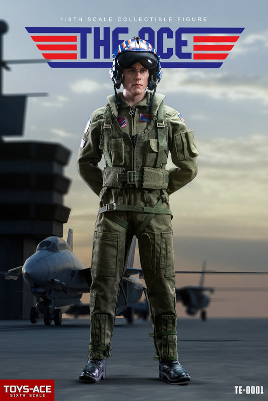 The Ace - Maverick - OD Green Nomex Flight Suit w/Patches