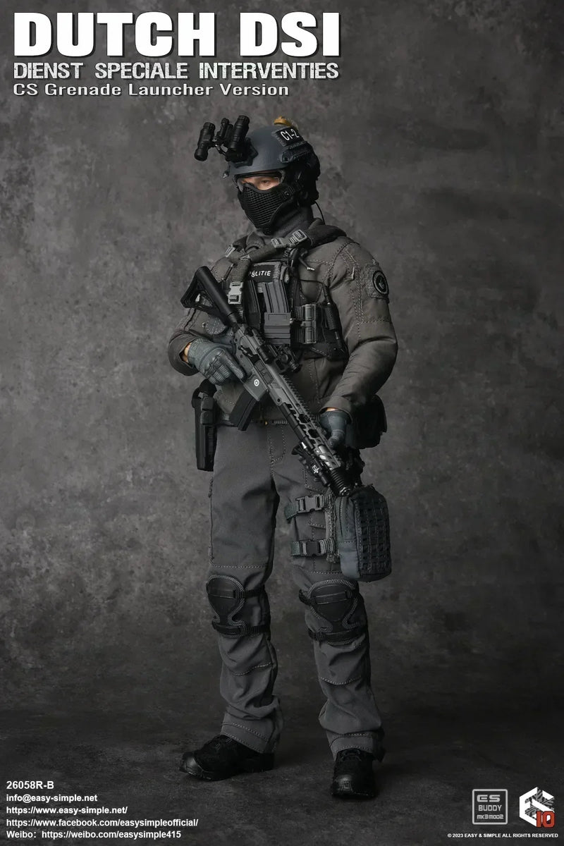 Load image into Gallery viewer, Dutch DSI Grenade Launcher Ver - Grey Helmet w/NVG Set
