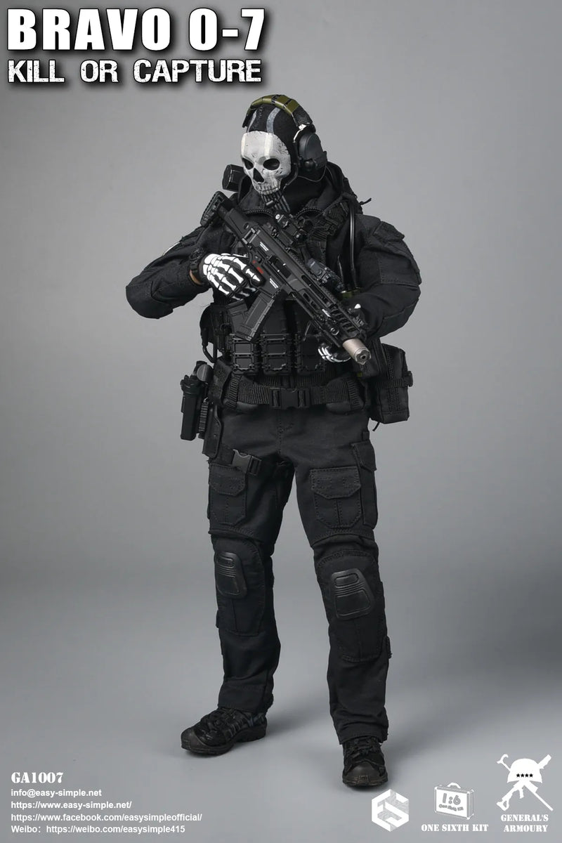 Load image into Gallery viewer, Bravo 0-7 Kill Or Capture - Black Balaclava w/Skull Face Mask
