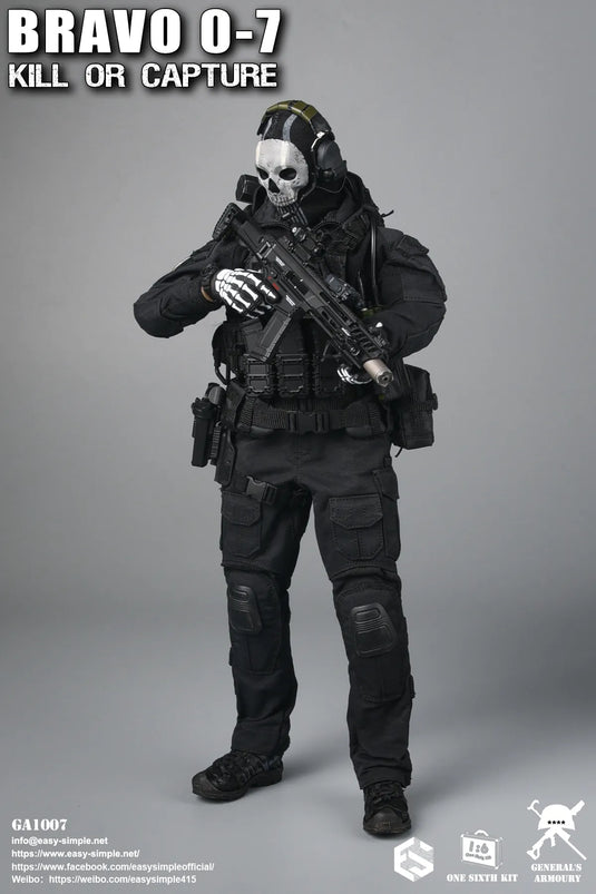 Bravo 0-7 Kill Or Capture - Male Body w/Black Uniform & Face Painted Head Sculpt