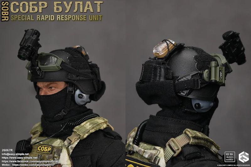 Load image into Gallery viewer, SOBR - Version R - Black Helmet w/NVG &amp; Attachment Set
