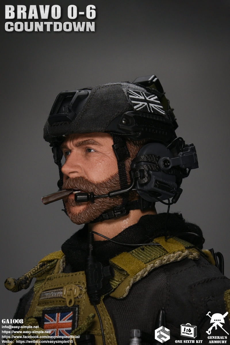 Load image into Gallery viewer, Bravo 0-6 Countdown - Black Helmet w/NVG &amp; Radio Set
