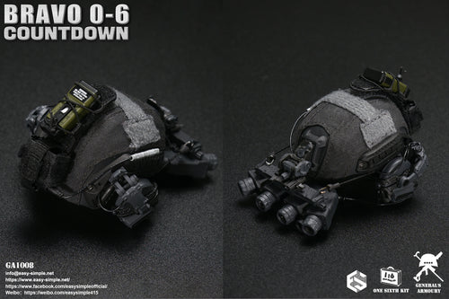 Bravo 0-6 Countdown - Black Helmet w/NVG & Radio Set