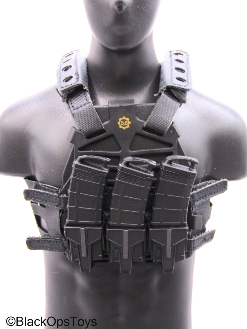 Load image into Gallery viewer, PMC - Black MOLLE Body Armor w/Mags
