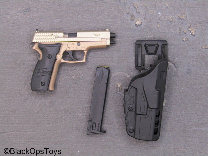 Load image into Gallery viewer, PMC - Tan &amp; Gold Like P226 Pistol w/Holster
