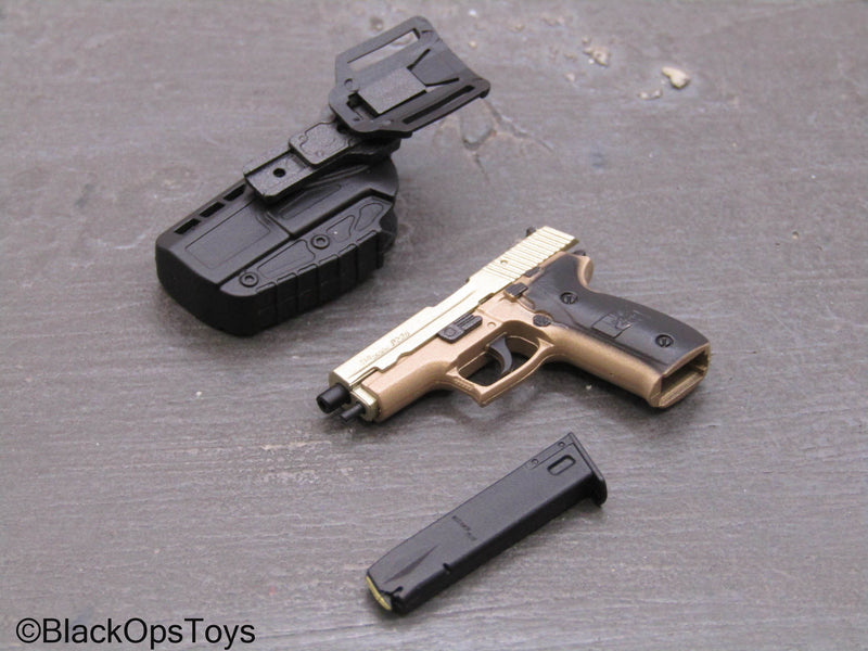 Load image into Gallery viewer, PMC - Tan &amp; Gold Like P226 Pistol w/Holster
