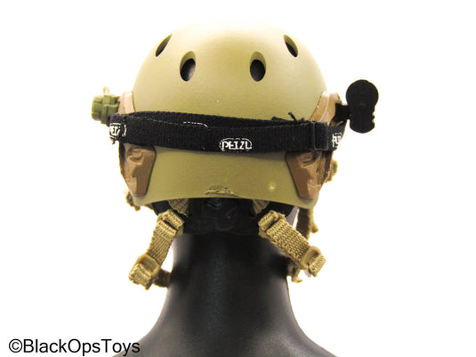 Tan Helmet w/Helmet Light