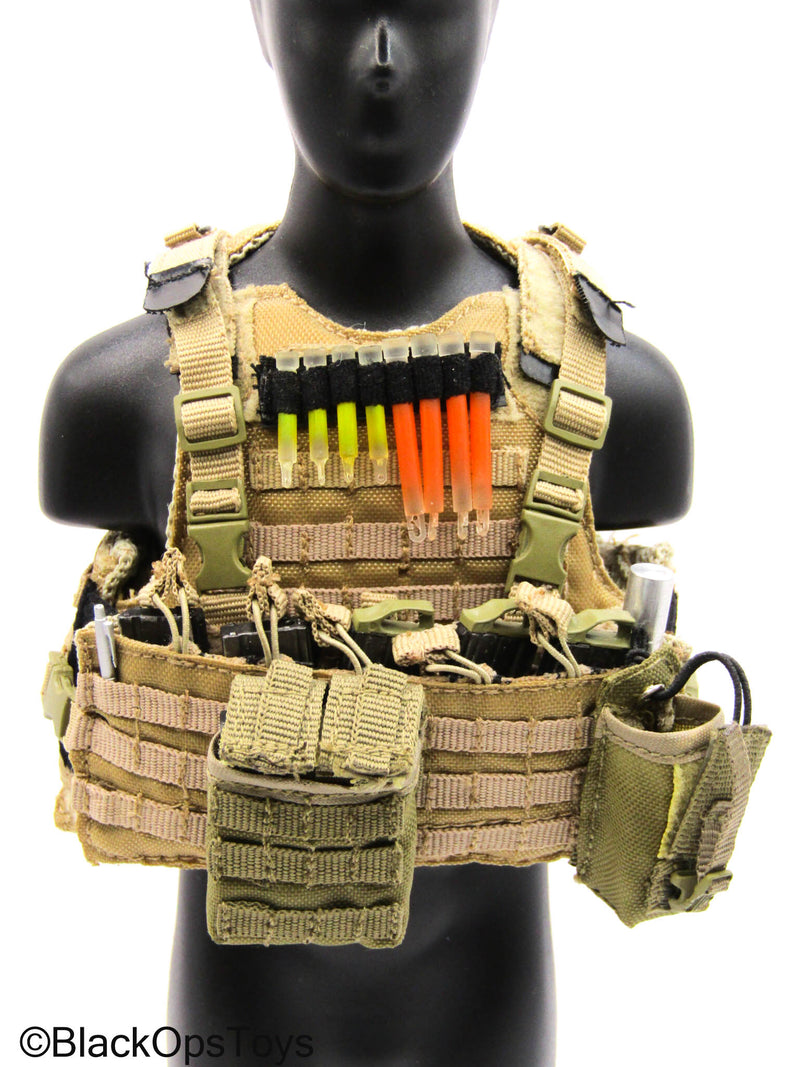 Load image into Gallery viewer, Tan MOLLE Assault Vest w/Pouch &amp; Gear Set
