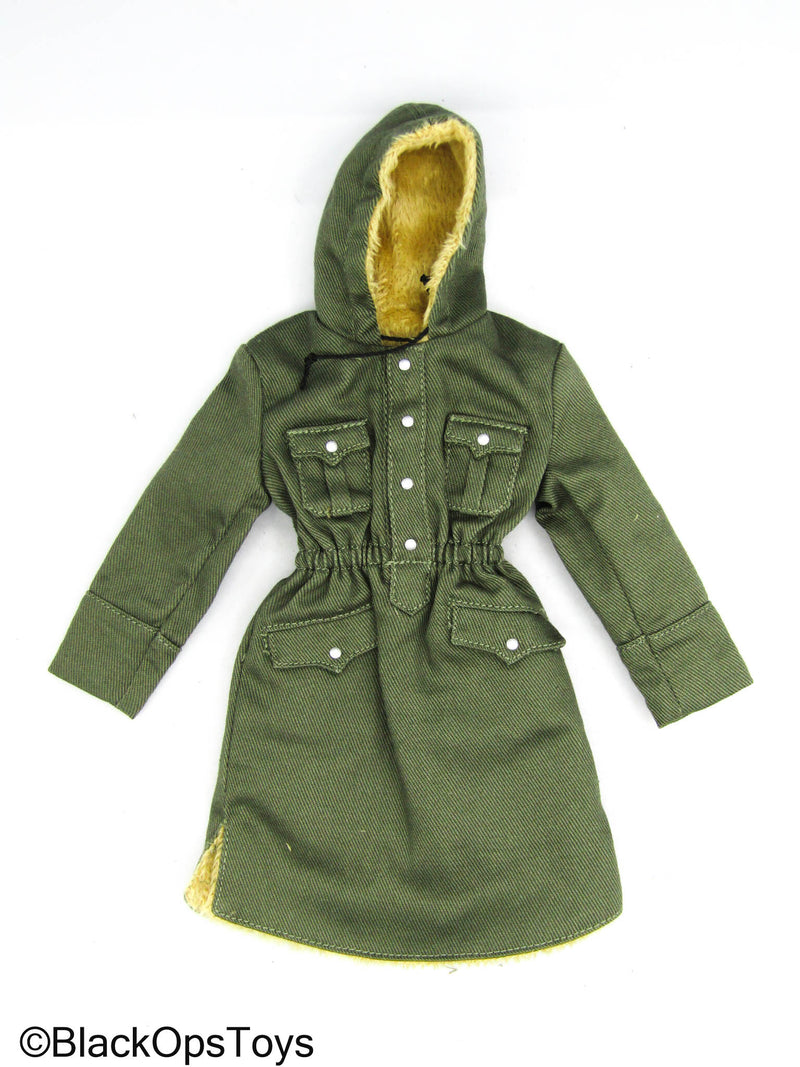 Load image into Gallery viewer, WWII - German SS-Panzer Div - Green Cold Weather Hooded Coat
