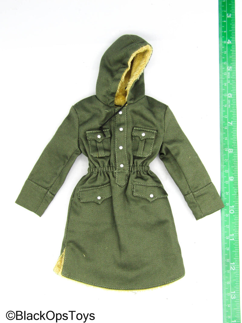 Load image into Gallery viewer, WWII - German SS-Panzer Div - Green Cold Weather Hooded Coat
