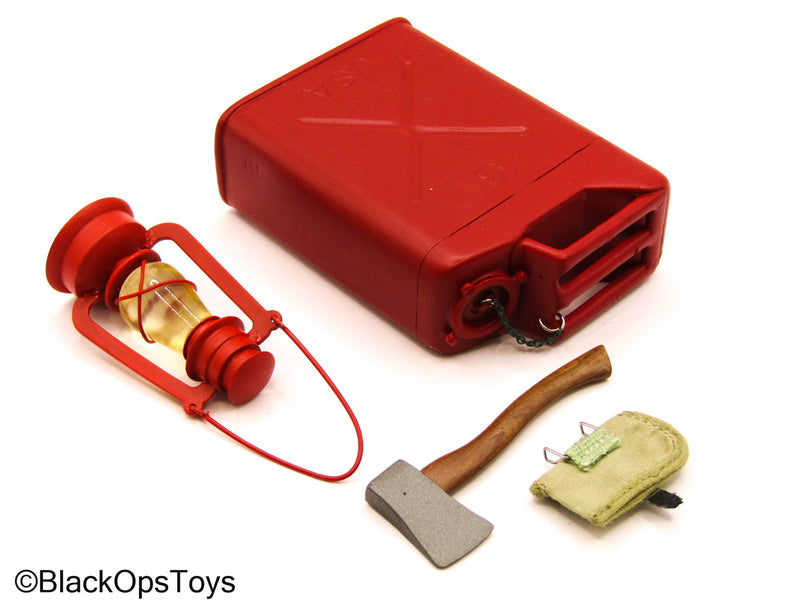 Load image into Gallery viewer, RC Outdoor Gear - Red Gas Tank w/Lantern &amp; Hatchet Axe Set
