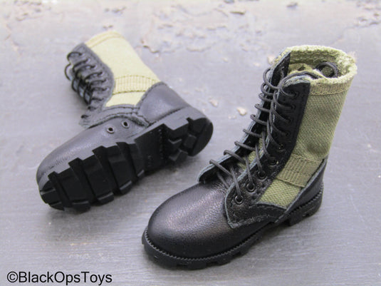 Vietnam US MACV-SOG - Green & Black Jungle Boots (Foot Type)