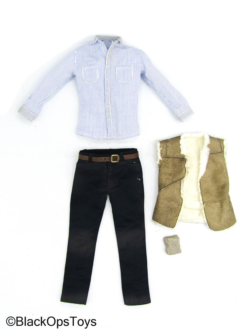 Load image into Gallery viewer, The Good the Bad &amp; The Ugly - Striped Shirt w/Blue Pants &amp; Vest
