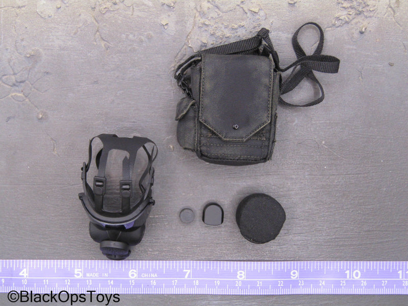 Load image into Gallery viewer, Russian Spetsnaz MVD SOBR - Black Gas Mask w/Pouch
