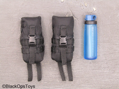 Russian Spetsnaz MVD SOBR - Black MOLLE Pouches w/Water Bottle