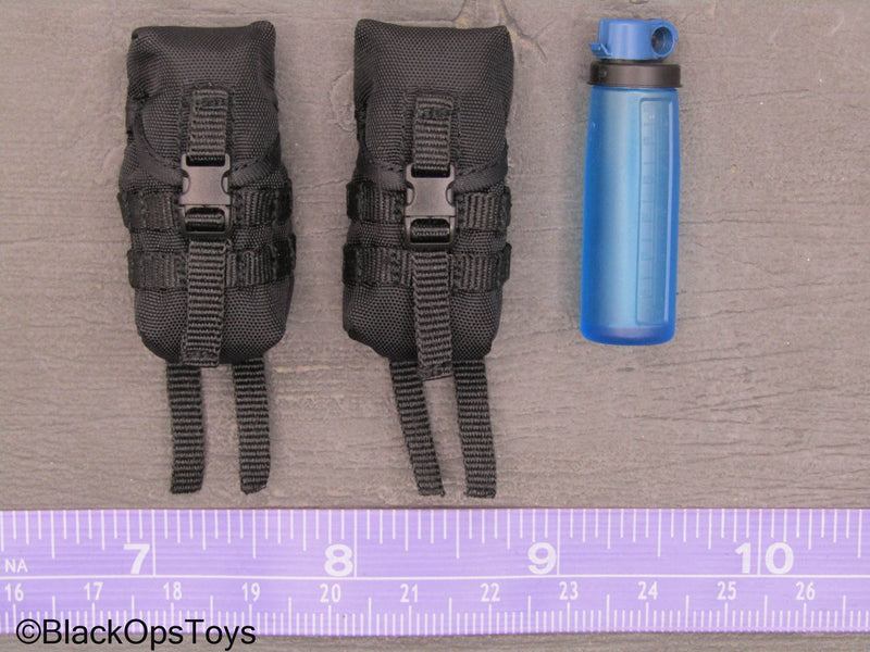 Load image into Gallery viewer, Russian Spetsnaz MVD SOBR - Black MOLLE Pouches w/Water Bottle
