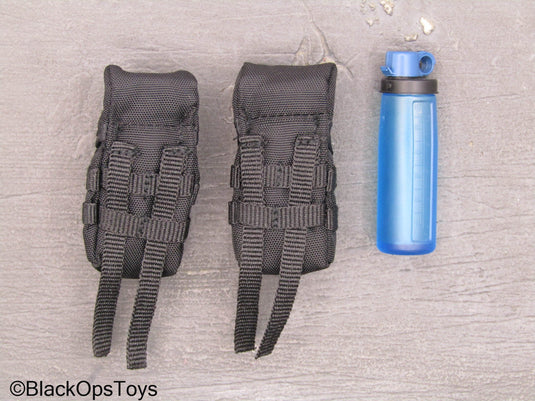 Russian Spetsnaz MVD SOBR - Black MOLLE Pouches w/Water Bottle