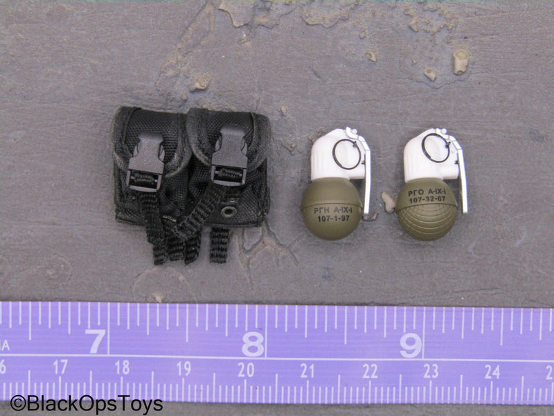 Load image into Gallery viewer, Russian Spetsnaz MVD SOBR - Frag Grenades w/Black MOLLE Pouch
