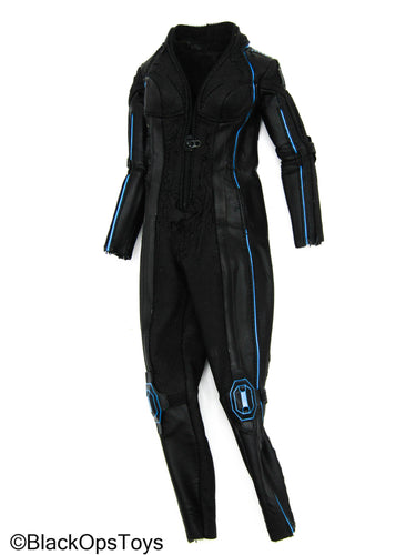 Black & Blue Leather Like Female Body Suit (READ DESC)