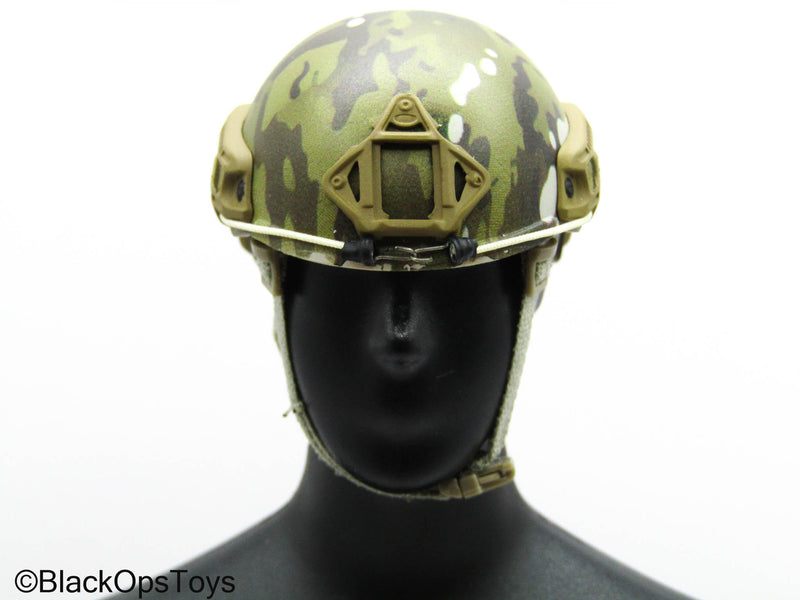 Load image into Gallery viewer, French Commandement - Multicam Camo Helmet w/NVG &amp; Radio Set
