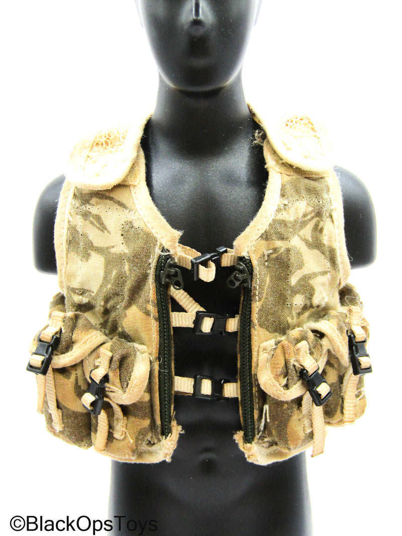 Load image into Gallery viewer, British - Weathered Desert DPM Camo Combat Vest w/ZIpper Pockets
