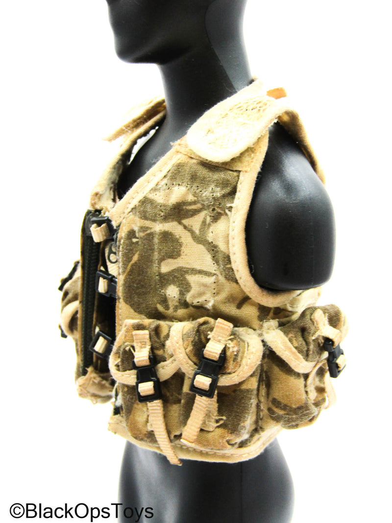 Load image into Gallery viewer, British - Weathered Desert DPM Camo Combat Vest w/ZIpper Pockets
