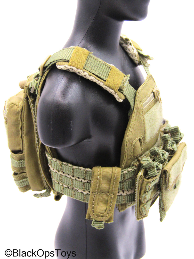 Load image into Gallery viewer, Bravo 0-6 Countdown - Green MOLLE Combat Vest w/Pouches
