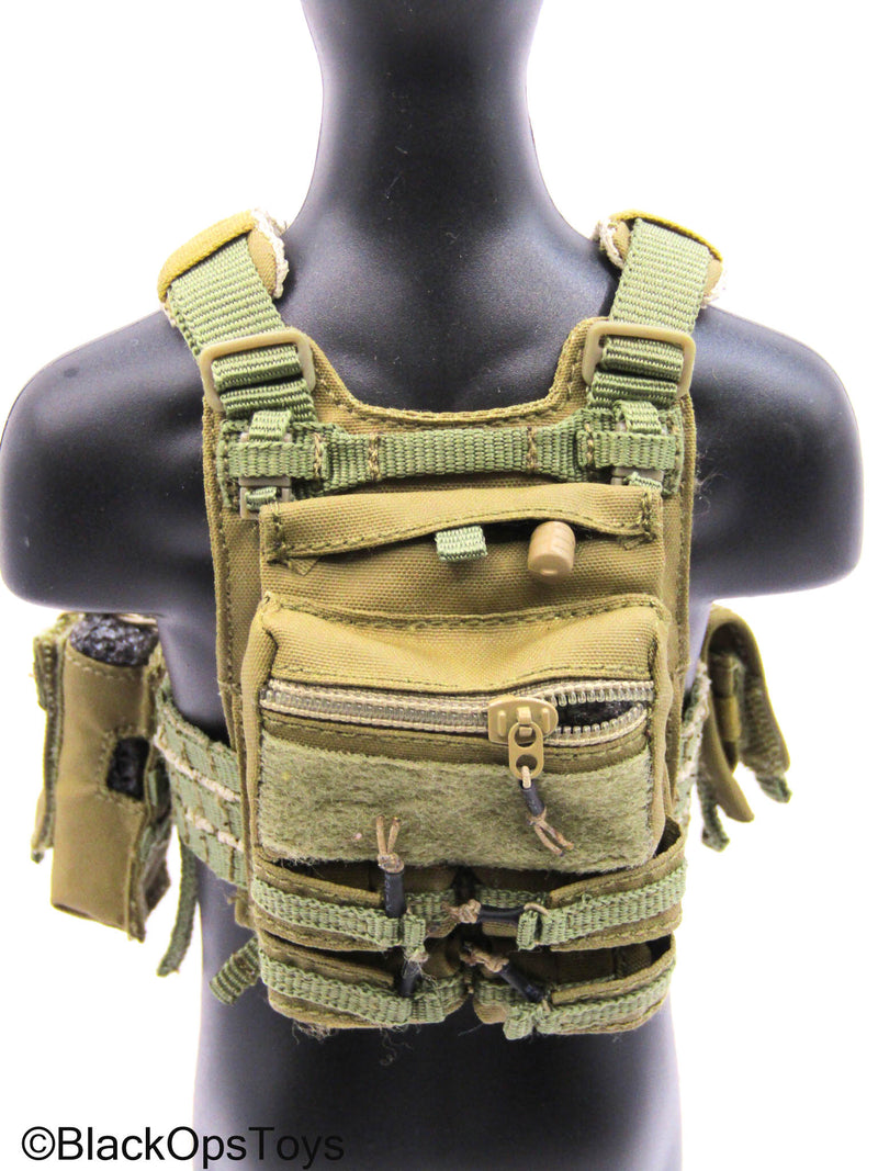 Load image into Gallery viewer, Bravo 0-6 Countdown - Green MOLLE Combat Vest w/Pouches
