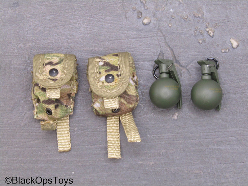 Load image into Gallery viewer, 101st Airborne Div. - Frag Grenades w/MOLLE OCP Multicam Pouches
