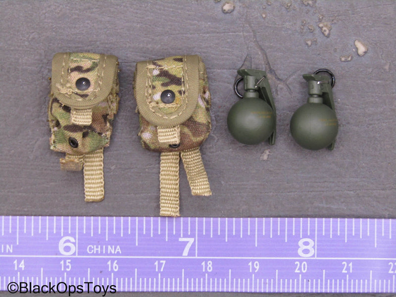 Load image into Gallery viewer, 101st Airborne Div. - Frag Grenades w/MOLLE OCP Multicam Pouches
