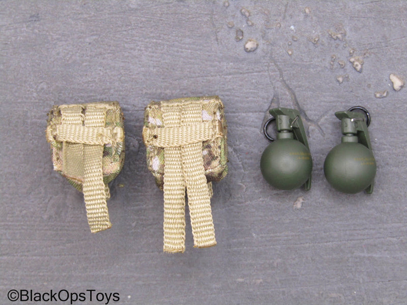 Load image into Gallery viewer, 101st Airborne Div. - Frag Grenades w/MOLLE OCP Multicam Pouches
